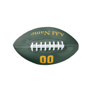 Personaliseerbare Groen/Gouden MiniFootball American Football