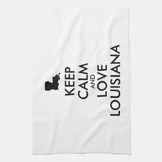 Personaliseerbare HOUD RUST en LIEFDE LOUISIANE Theedoek (Verticaal)