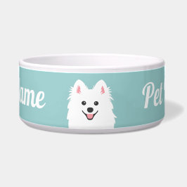 Personaliseerbare lachende Spitz hond / Pommerse Voerbakje