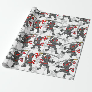 Personaliseerbare Patroon Ninja Cadeaupapier