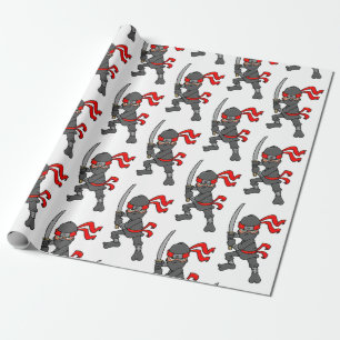 Personaliseerbare Patroon Ninja Cadeaupapier
