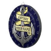 Personaliseerbare Schip het Anker van de Kapitein Dartbord (Voorkant Rechts)