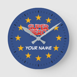 Personaliseerbare Super Held Ronde Klok