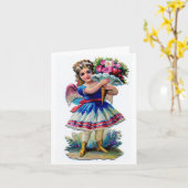 Personaliseerbare Vintage Kaart (Gele Bloem)