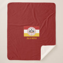 PERSONALISEERD ALUMNI Red Sherpa PMC Flag Blanket