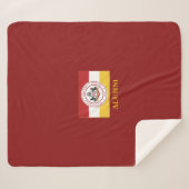 PERSONALISEERD ALUMNI Red Sherpa PMC Flag Blanket Sherpa Deken (Voorkant (horizontaal))