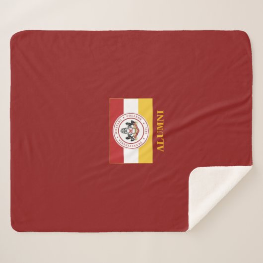 PERSONALISEERD ALUMNI Red Sherpa PMC Flag Blanket Sherpa Deken (Voorkant (horizontaal))