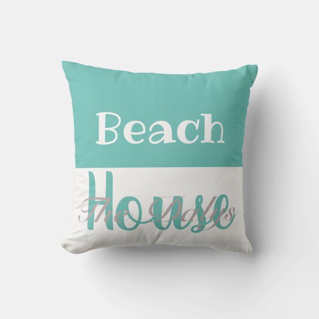 PERSONALISEERD BEACH HOUSE-kussen Kussen (Voorkant)