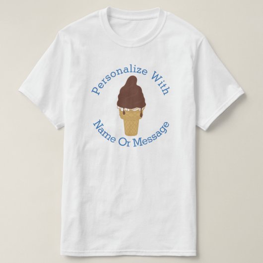 PERSONALISEERD Chocolade-geknipte ijskap T-shirt (Design voorkant)