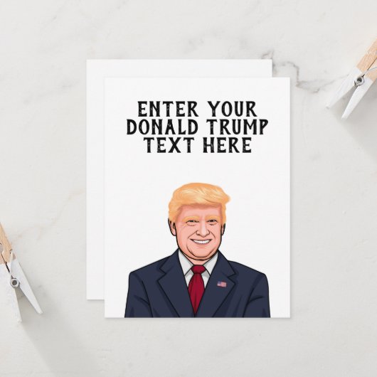 PERSONALISEERD DONALD TRUMP KAART (Voorkant / Achterkant in situ)