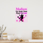 PERSONALISEERD PINK SOCCER PLAYER POSTER (Keuken)