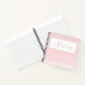 PERSONALISEERD PINK STRIPED DESIGN Notitieboek (Binnen)