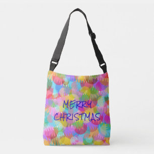 PERSONALISEERD SPARKLY COLORED MERRY CHRISTMAS CROSSBODY TAS