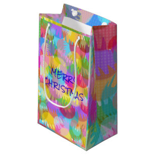 PERSONALISEERD SPARKLY COLORED MERRY CHRISTMAS KLEIN CADEAUZAKJE