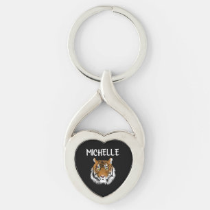 PERSONALISEERD TIGER Metal Sleutelhanger Ketting