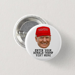 PERSONALISEERDE DONALD TRUMP MAGA RONDE BUTTON 3,2 CM