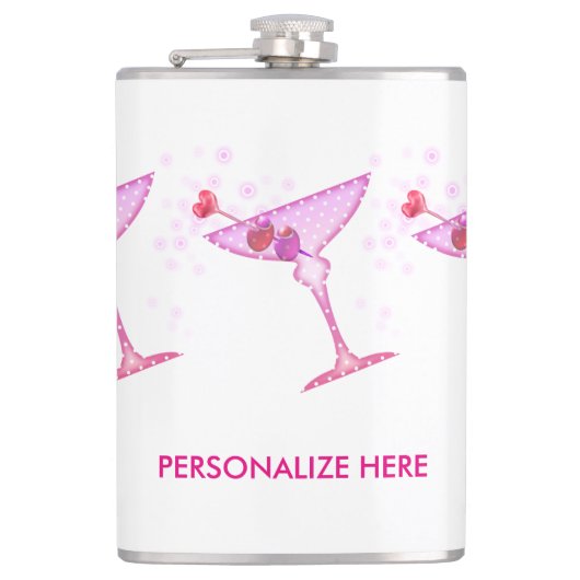 PERSONALISEERDE FLASK - PINK MARTINI HEUPFLES (Voorkant)