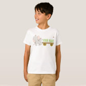 PERSONALISEERDE Kute Elephant Cart T-shirt (Voorkant volledig)