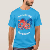 PERSONALISEERDE Ocean Octopus T-shirt (Voorkant)