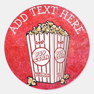 PERSONALISEERDE Popcorn-stickers Ronde Sticker