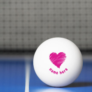 PERSONALISEERDE ROMANTISCHE HART PONGBAL PINGPONGBALLEN