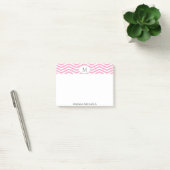 PERSONALISEERDE roze en witte Chevron Post-it note (Kantoor)