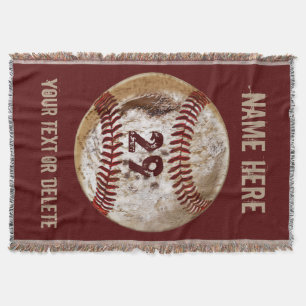 PERSONALISEERDE Rustic Grunge Baseball Throw Blank Deken