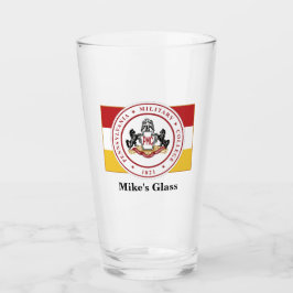 PERSONALISEERDE SCHADEGlas/Tumbler met PMC-VLAG Glas