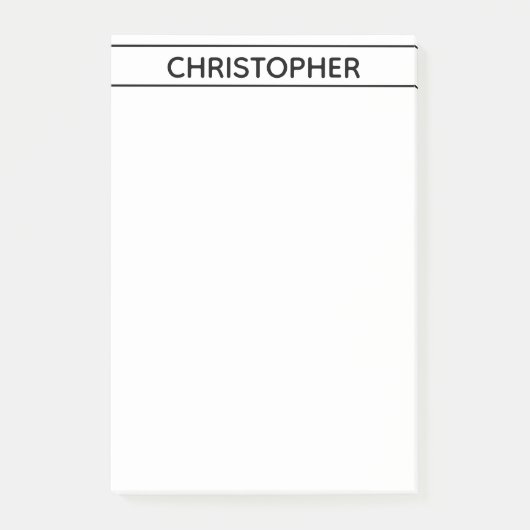 PERSONALISEERDE ZWARTE Post-it Nota's Post-it® Notes (Voorkant)