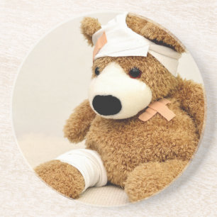 personaliseert de teddybeer dierlijke douane zandsteen onderzetter