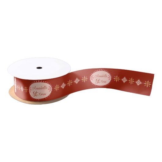 Personaliseert Kerst Luxe Patroon Lint (Spoel)