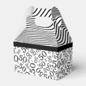 Personaliseren: 50e verjaardag Zwart-wit Thema Bedankdoosjes (Achterkant)