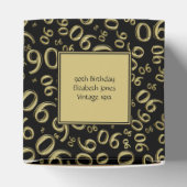 Personaliseren: 90ste verjaardagsfeestje goud / zw bedankdoosjes (Bovenkant)