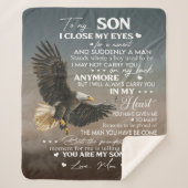 Personaliseren aan mijn zoon van liefde mam-cadeau sherpa deken (Voorkant)