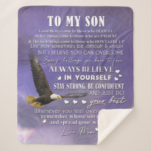 Personaliseren aan mijn zoon van Love Mam Gift Sherpa Deken