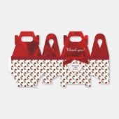 Personaliseren: Dank u - Red Roses Pattern Bedankdoosjes (Uitgevouwen)