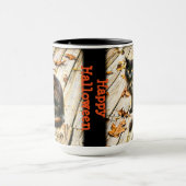 Personaliseren: Foto Halloween Black Cat Mok (Midden)