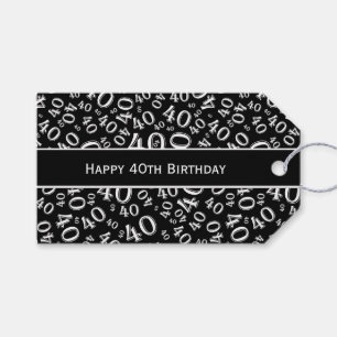 Personaliseren: Happy 40th Birthday B & W Cadeau L Cadeaulabel