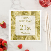 Personaliseren: "Happy Birthday" Goud getextureerd Servet (Insitu)