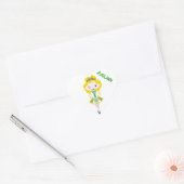 PERSONALISEREN HART Ierse danser dansen blond haar Hart Sticker (Envelop)