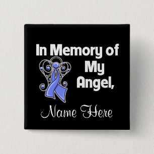 Personaliseren in Memory Angel Esophageal Cancer Vierkante Button 5,1 Cm