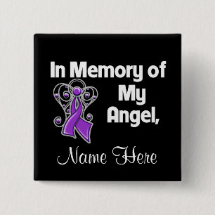 Personaliseren in Memory Angel Pancreatic Cancer Vierkante Button 5,1 Cm