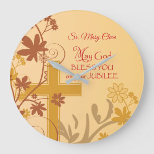 Personaliseren, Jubilee Jubileum Nun Cross, Swirls Grote Klok