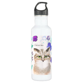 Personaliseren - Kute Cat Art Water Bottle Waterfles