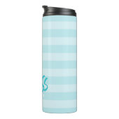 Personaliseren met de naam Miss Preppy Blue Stripe Thermosbeker (Geroteerd rechts)