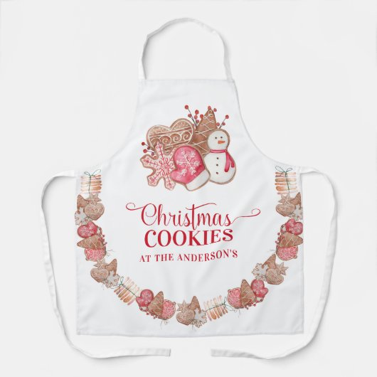 Personaliseren met jouw tekst, kerstkoekjes schort (Voorkant)