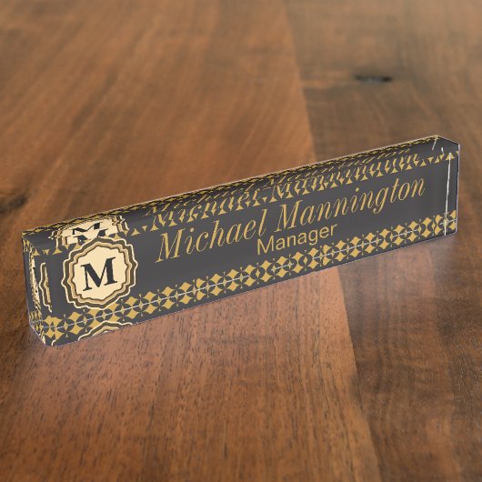 Personaliseren, Monogram Patroonnaam Bord Naambordje (Zijkant)