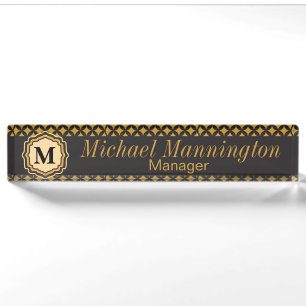 Personaliseren, Monogram Patroonnaam Bord Naambordje