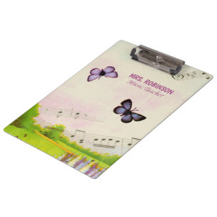 Personaliseren, Muziek Butterflies Bedankt leraar Klembord