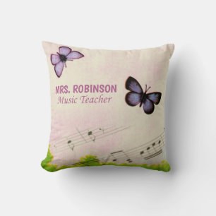 Personaliseren, Muziek Butterflies Bedankt leraar Kussen